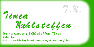 timea muhlsteffen business card